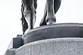 Foundry mark on the Equestrian statue of George Washington. (Boston Public Garden)