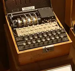 An Enigma model T (Tirpitz), a modified commercial Enigma K manufactured for use by the Japanese.
