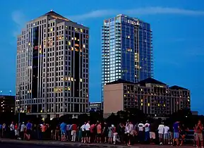 San Jacinto Center viewed from the Congress Avenue Bridge