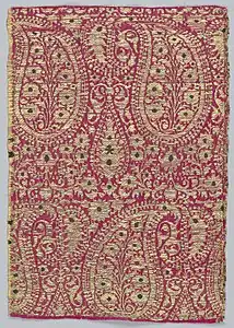 18th-century fragment of textile from Iran with boteh