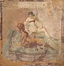 Erotic wall painting, from Pompei. National Archaeological Museum, Naples.