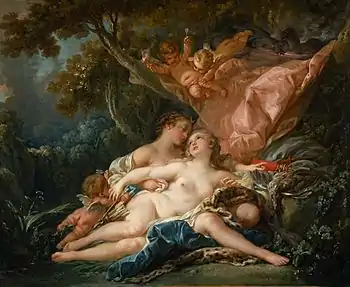 François Boucher - La Nymphe Callisto, séduite par Jupiter sous les traits de Diane (In English :The Nymph Callisto Seduced by Jupiter in the Guise of Diana)