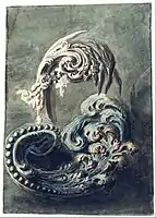 Scroll Ornament, watercolor over red chalk, 1768, Museum Kunstpalast