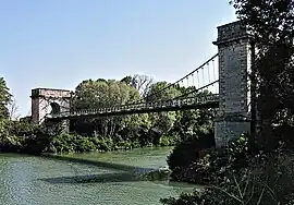 Pont de Fourques: suspension bridge over the Petit Rhône
