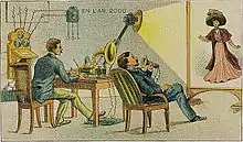 Image 63Artist's conception: 21st-century videotelephony imagined in the early 20th century (1910) (from History of videotelephony)