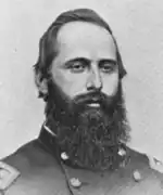Old picture of an American Civil War colonel with big beard