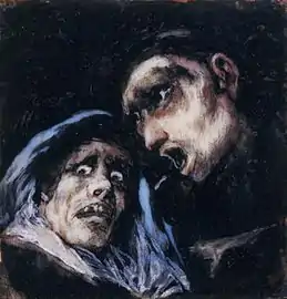 Francisco de Goya, Monk Talking to an Old Woman, 1824-25