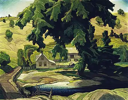 Farm, Haliburton, oil on hardboard, 1940, McMichael Canadian Art Collection, Kleinburg