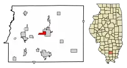 Location of West City in Franklin County, Illinois.