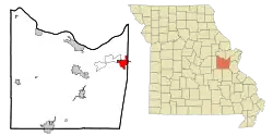 Location of Pacific, Missouri