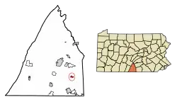 Location of Mont Alto in Franklin County, Pennsylvania.