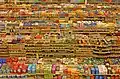 Packaged food aisles in a hypermarket