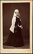 Fredrikke Nielsen's photo taken in Bergen in the 1870-ies by Harald Nielsen, Oslo Museum TM.T.02156a.