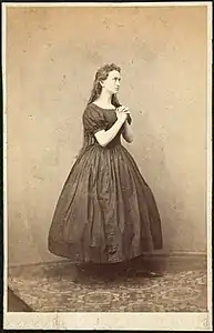 Fredrikke Nielsen in her favourite role play as Jane Eyre, c. 1860. Photo by Andreas Mathias Anderssen.