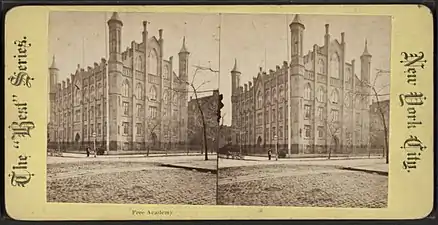 Free Academy Building (1847–49), City College of New York, James Renwick, Jr., architect.