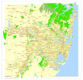 Map of the Sydney metropolitan area