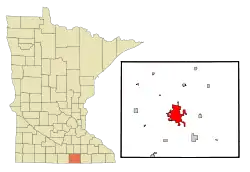 Location of the city of Albert Leawithin Freeborn Countyin the state of Minnesota