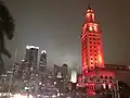 The tower on a cloudy and rainy night