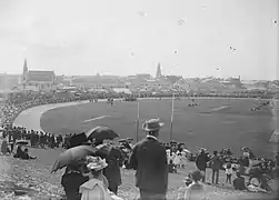 A view over Fremantle Oval and the surrounding buildings, c. 1910