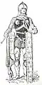 15th-century French soldier carrying an arbalest and a pavise