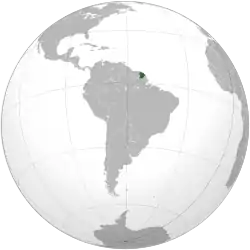 Map showing French Guiana