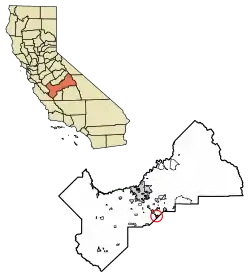 Location of Kingsburg in Fresno County, California.