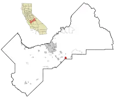 Location in Fresno County and the state of California