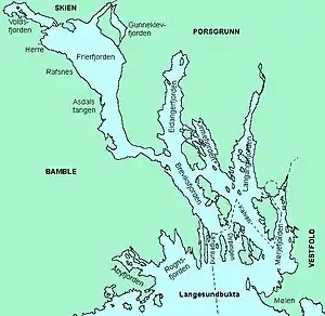 Fjord system in Grenland, Telemark