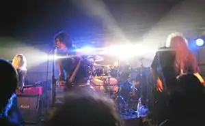 Frosthardr live in 2005. Left to right: Dr. E, Jokull, Savn, and Ozol