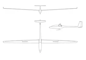 Three-view drawing of the fs33.