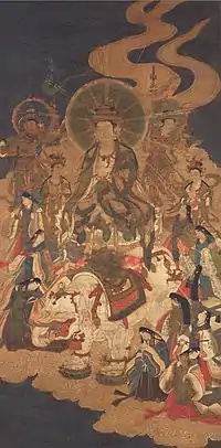 Painting of Samantabhadra accompanied by the Ten Rākṣasīs.Japan, Kamakura period (1185-1333).