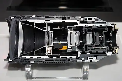 Cross section of Fujinon XF100-400mm zoom lens