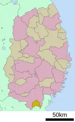 Location of Fujisawa in Iwate Prefecture
