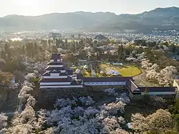 Aizuwakamatsu Castle in spring