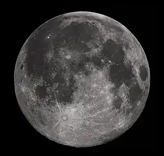 Full moon as seen from Earth's northern hemisphere.