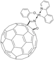 Platinum complex of isoxazoline-modified fullerene.