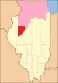 Fulton County between 1823 and 1825, including unorganized territory temporarily attached.