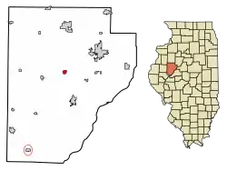 Location of Cuba in Fulton County, Illinois.