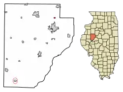 Location of Norris in Fulton County, Illinois.