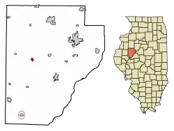Location of Smithfield in Fulton County, Illinois.
