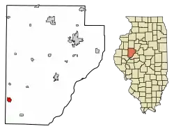 Location of Vermont in Fulton County, Illinois.