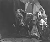 Henry Fuseli's 1766 depiction of Garrick and Mrs. Pritchard, with the daggers.