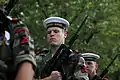 Fusiliers Marins parading with the sailor hat worn with camouflage uniform