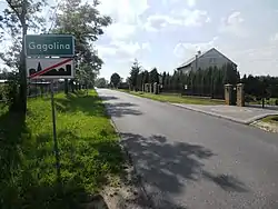 Road sign in Gągolina