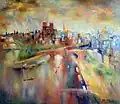 Seine View, Paris, oil on canvas, 36x42
