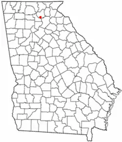 Location of Auraria, Georgia