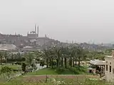 City view from an overlook in the park