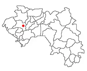 Location of Télimélé Prefecture and seat in Guinea.
