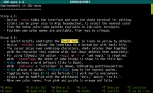A screenshot of GNU nano 6.4