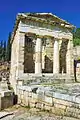 The Athenian Treasury in Delphi is also a distyle in antis design.